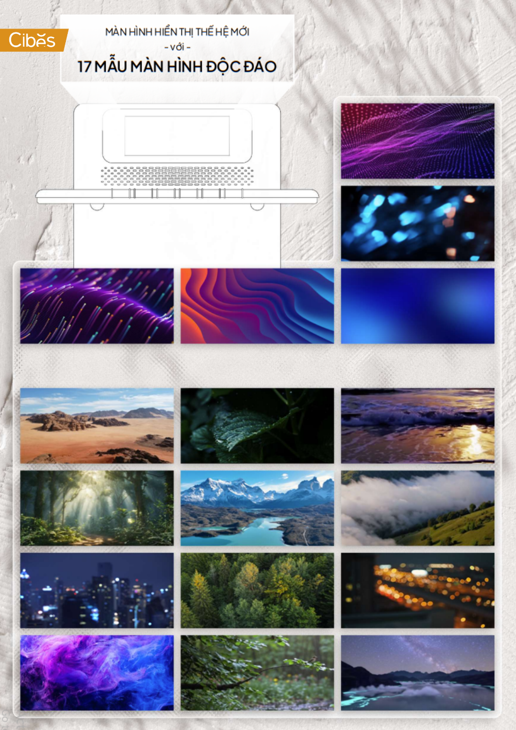 17 mẫu màn hình động của Cibes Air 2